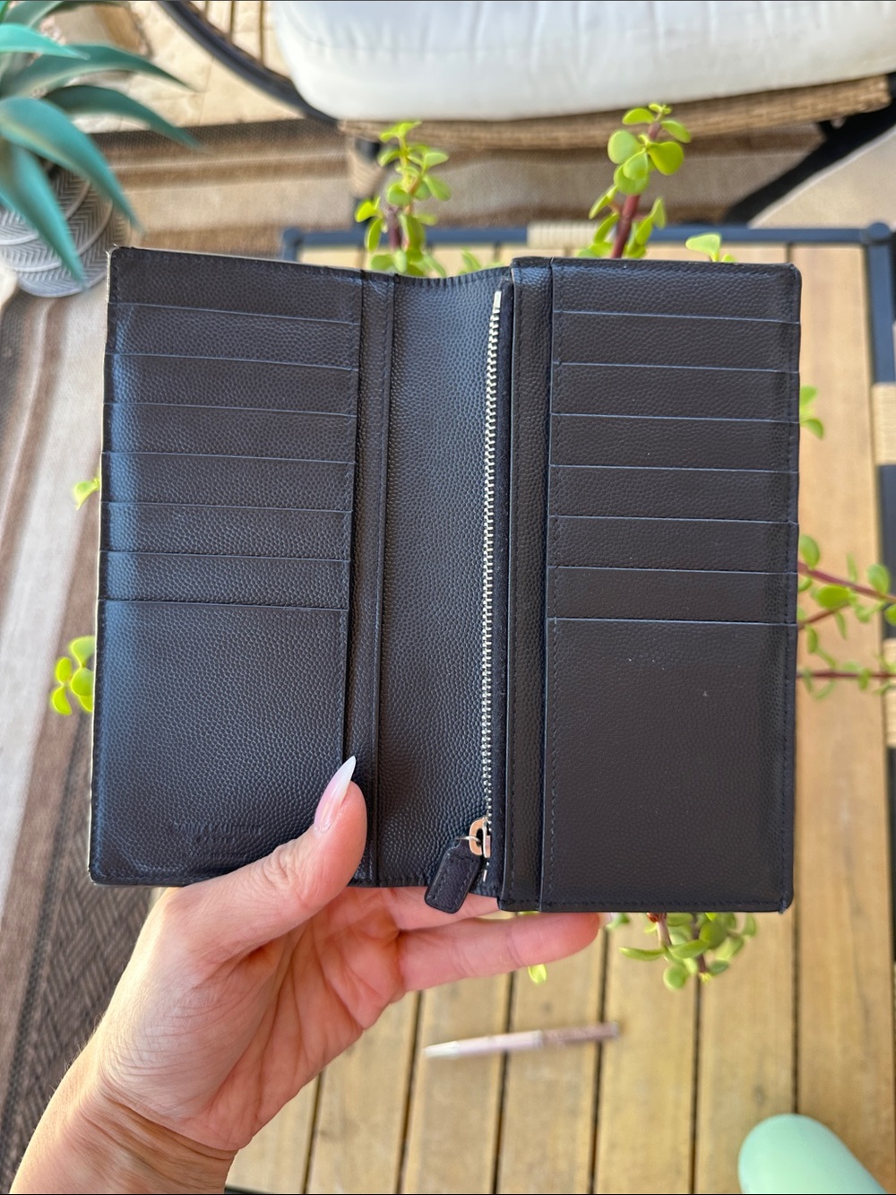 Yves Saint Laurent Black Leather Long Wallet - Picture 2 of 7